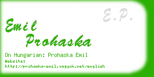 emil prohaska business card